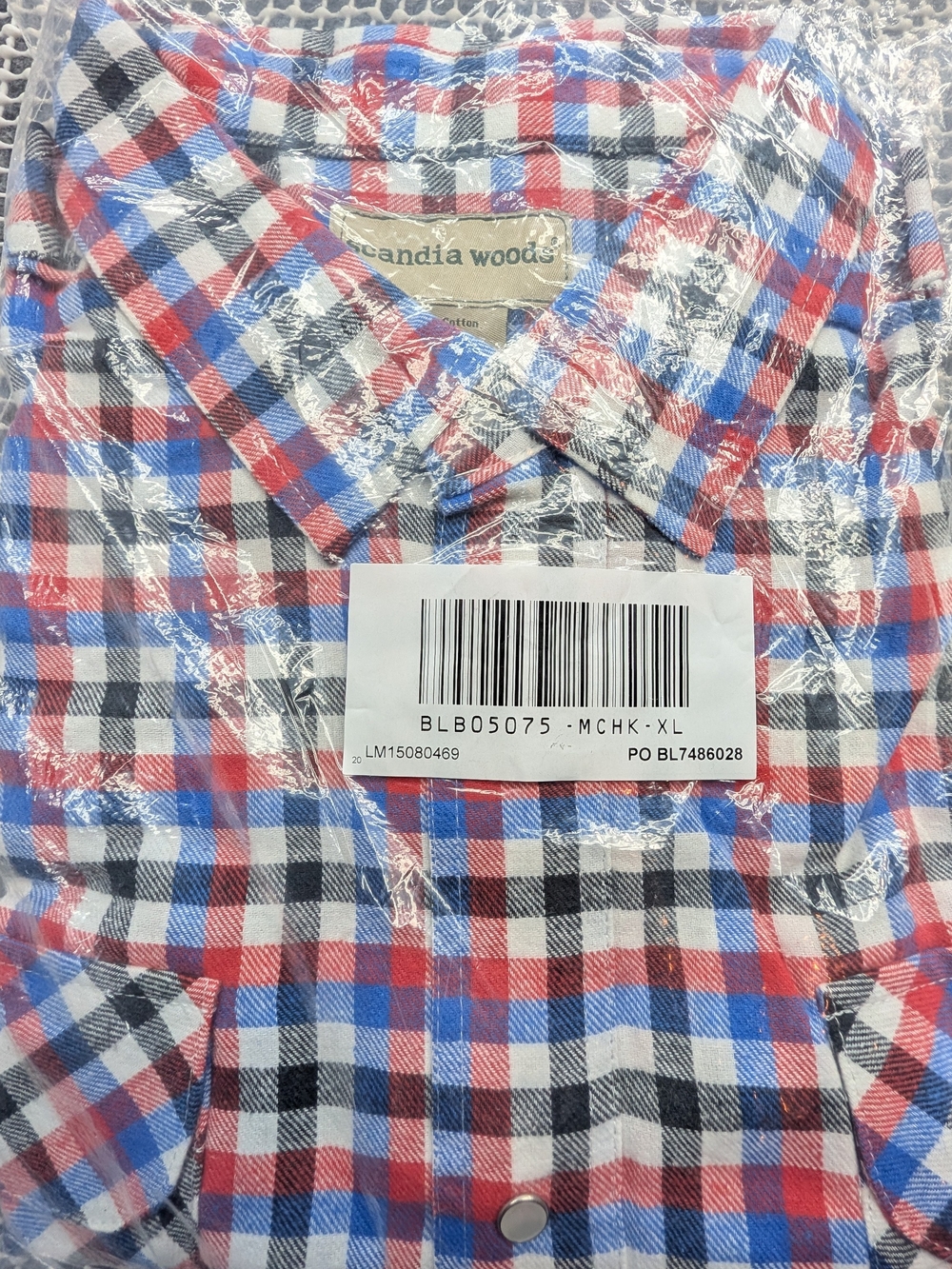 Scandia Woods Button Down Shirt 100% Cotton Flannel Men's XL MulticolorPlaid NWT